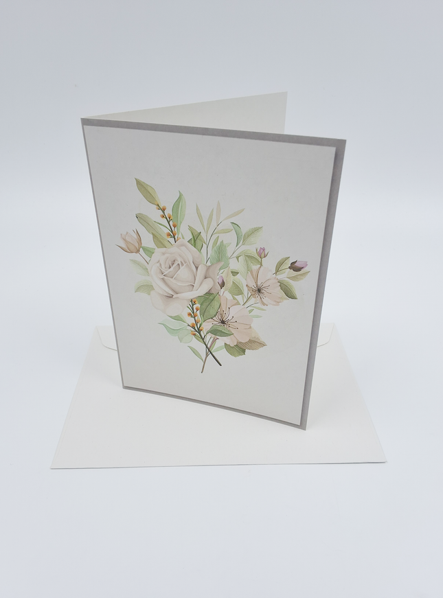 Wenskaart witte bloemen (F10072)