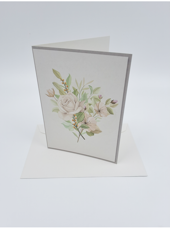 Wenskaart witte bloemen (F10072)