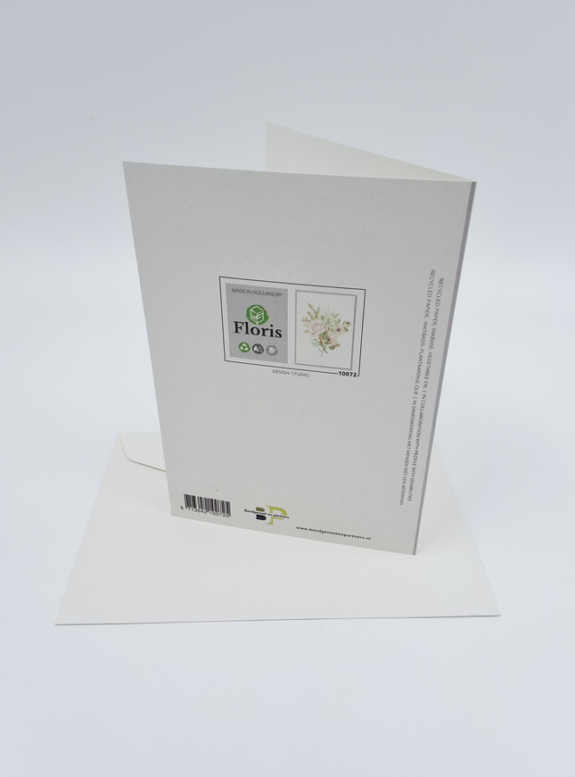 Wenskaart witte bloemen (F10072)