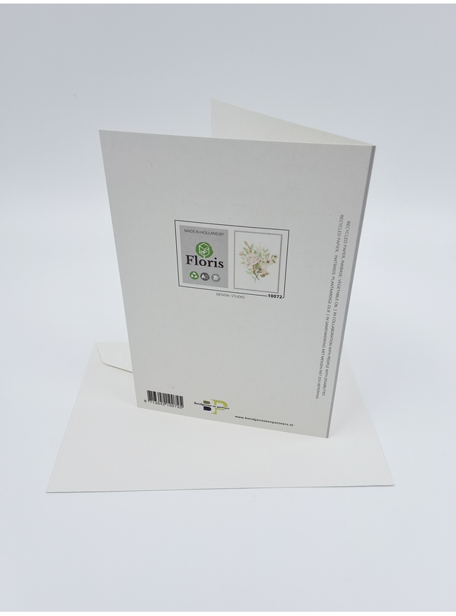 Wenskaart witte bloemen (F10072)