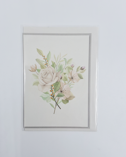 Greeting card white flowers (F10072)
