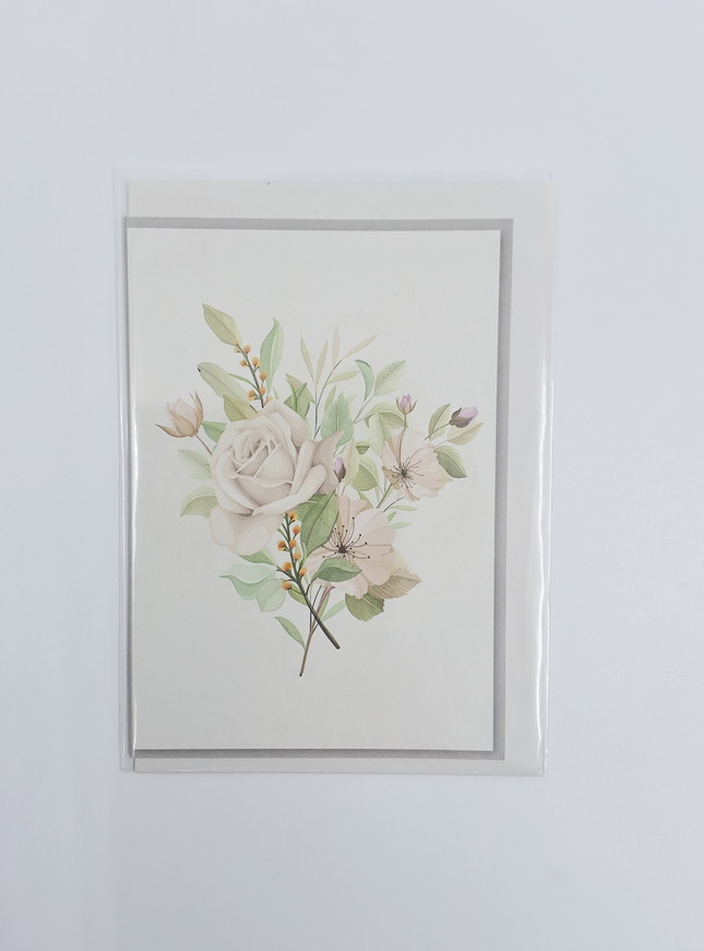 Wenskaart witte bloemen (F10072)
