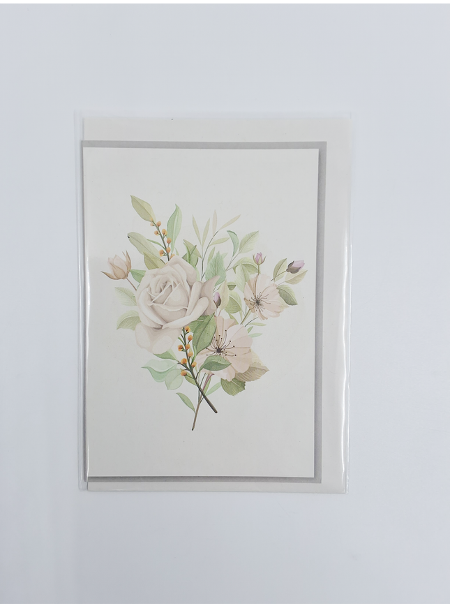 Wenskaart witte bloemen (F10072)