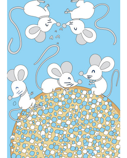 Greeting card blue sprinkles and rusks (F10076)