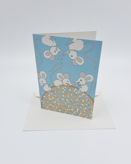 Greeting card blue sprinkles and rusks (F10076)