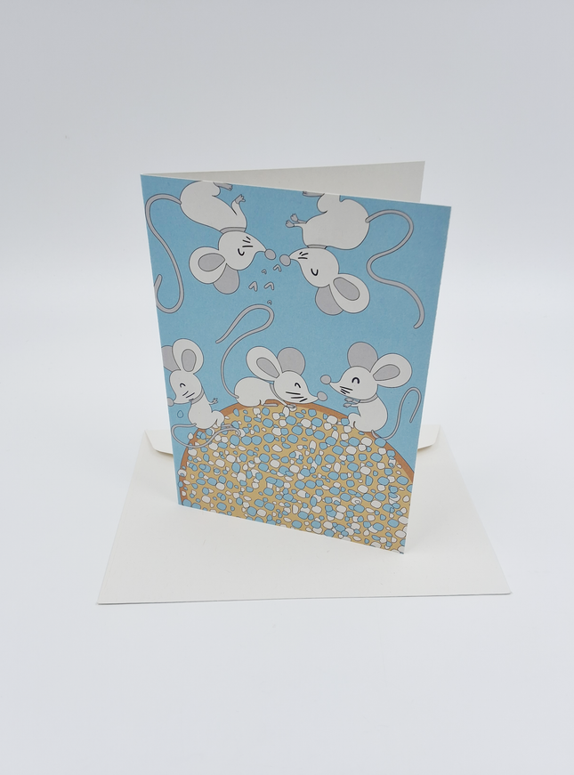 Wenskaart blauwe beschuit en muisjes (F10076)