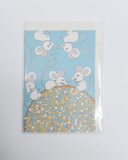 Greeting card blue sprinkles and rusks (F10076)