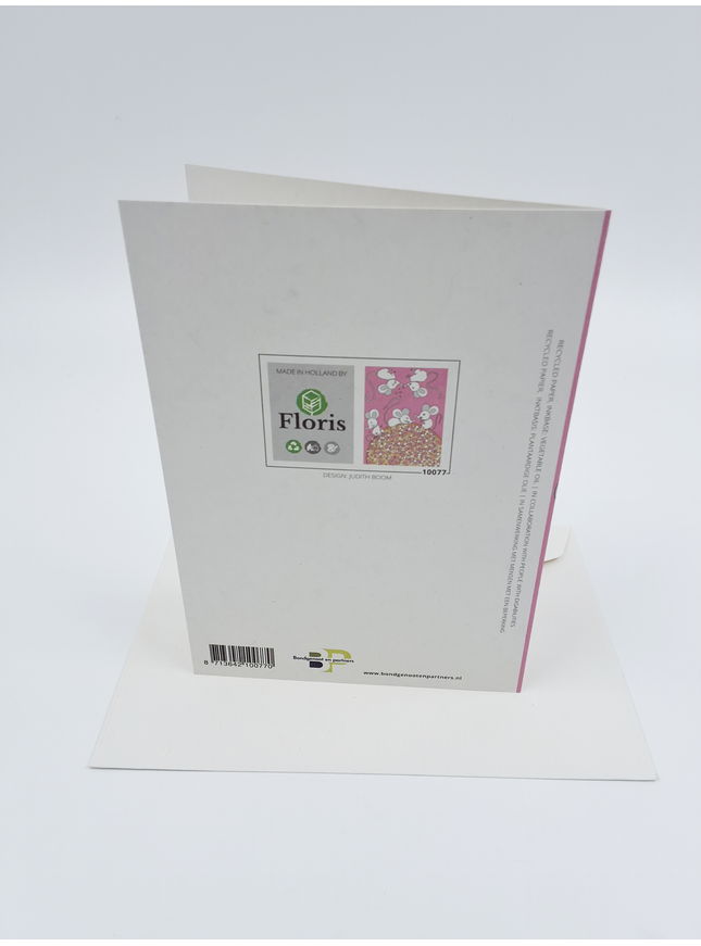 Carte de vœux rose biscotte et souris