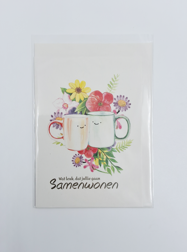 Wenskaart mokken samenwonen (F10078)