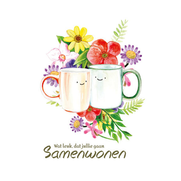 Wenskaart mokken samenwonen (F10078)