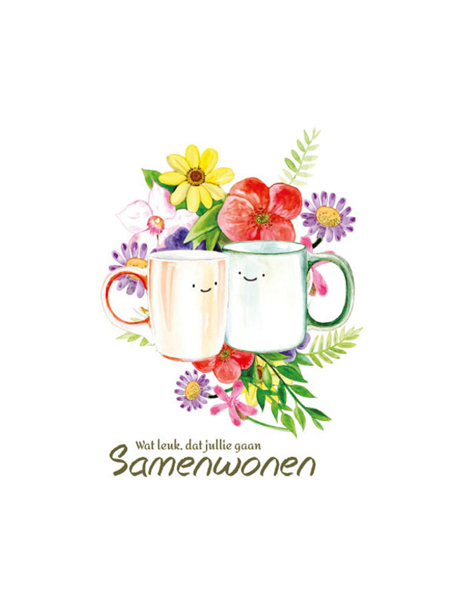 Wenskaart mokken samenwonen (F10078)