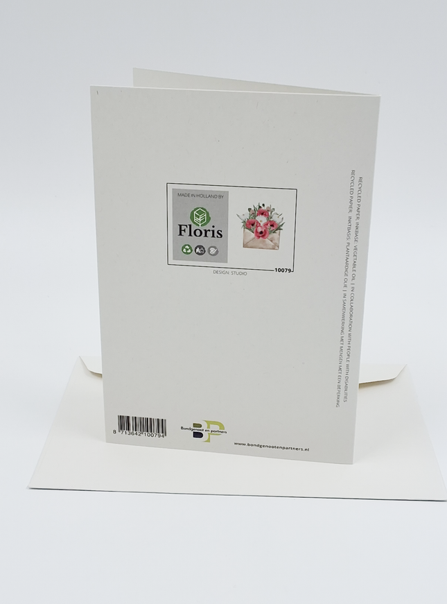 Wenskaart enveloppe met bloemen (F10079)