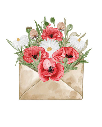 Greeting Card Envelope with Flowers (F10079)