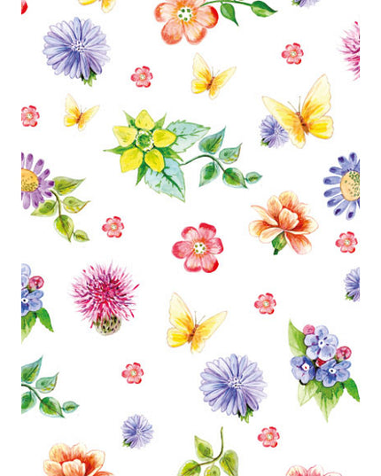 Wenskaart bloemen met vlinders (F10080)