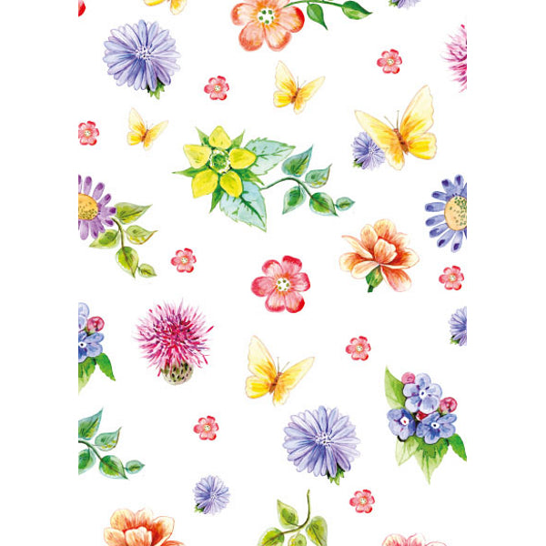 Wenskaart bloemen met vlinders (F10080)