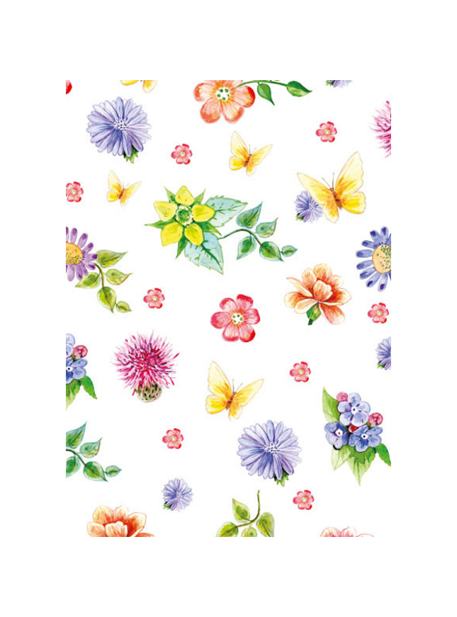 Wenskaart bloemen met vlinders (F10080)