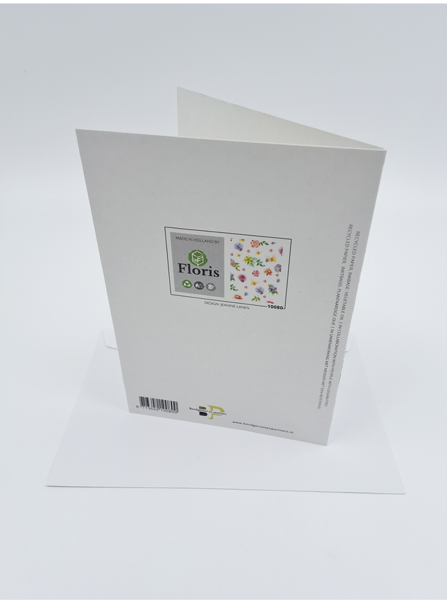 Wenskaart bloemen met vlinders (F10080)