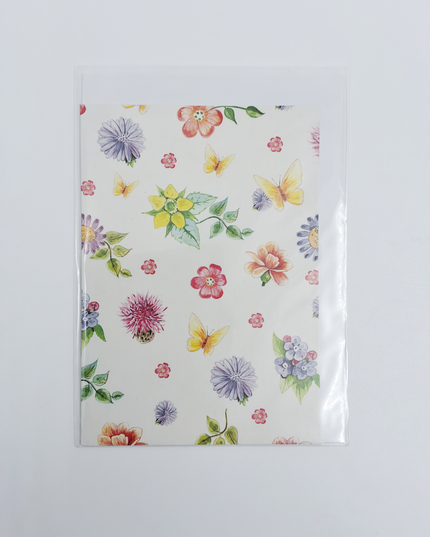 Wenskaart bloemen met vlinders (F10080)