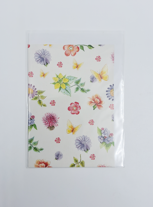 Wenskaart bloemen met vlinders (F10080)