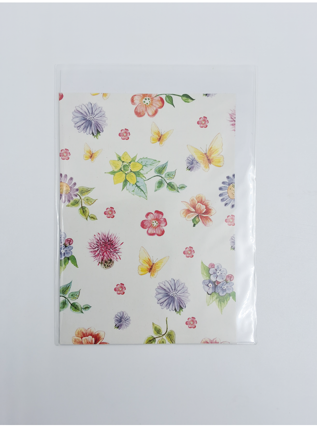 Wenskaart bloemen met vlinders (F10080)