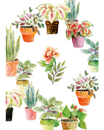 Greeting card ring of plants (F10081)