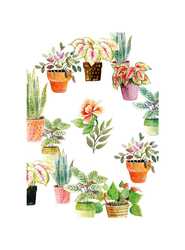 Carte de vœux avec anneau de plantes