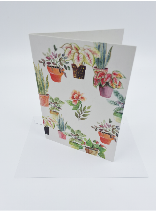 Carte de vœux avec anneau de plantes