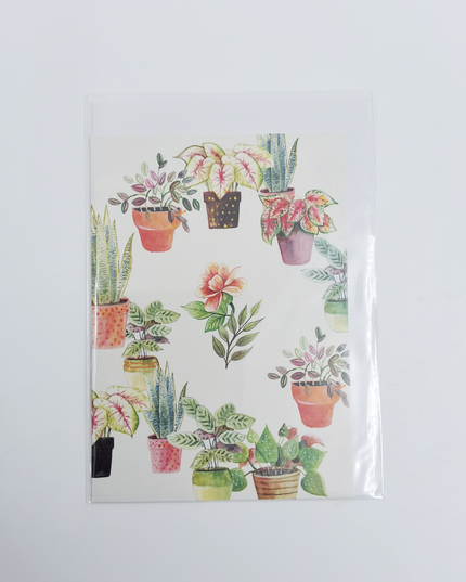 Greeting card ring of plants (F10081)
