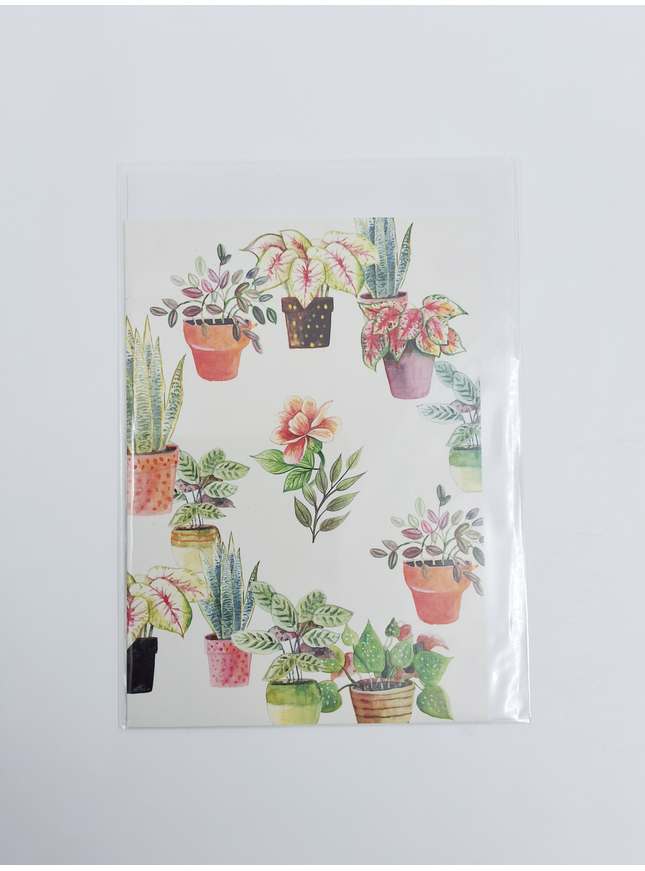 Carte de vœux avec anneau de plantes