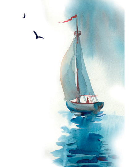 Greeting card sailboat (F10086)