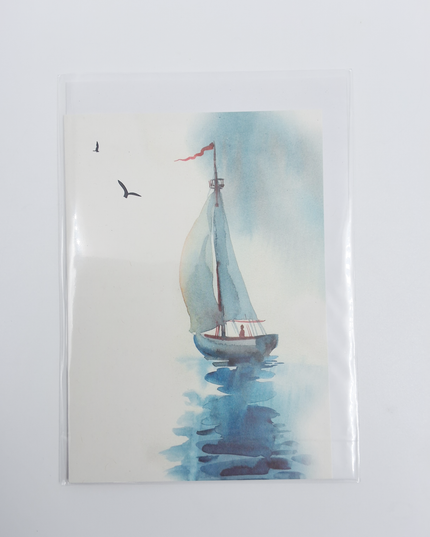 Greeting card sailboat (F10086)