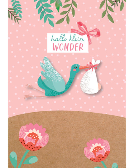 Greeting card hello little wonder girl (F10092)