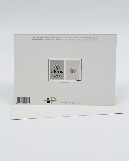 Greeting card rose holographic (F10094)