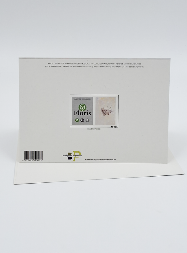 Wenskaart roos holographic (F10094)