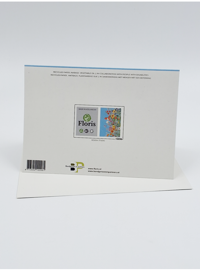 Wenskaart bloemen en blauwe lucht (F10096)