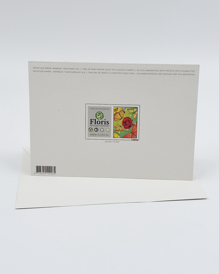 Greeting card colorful butterflies with rose (F10098)