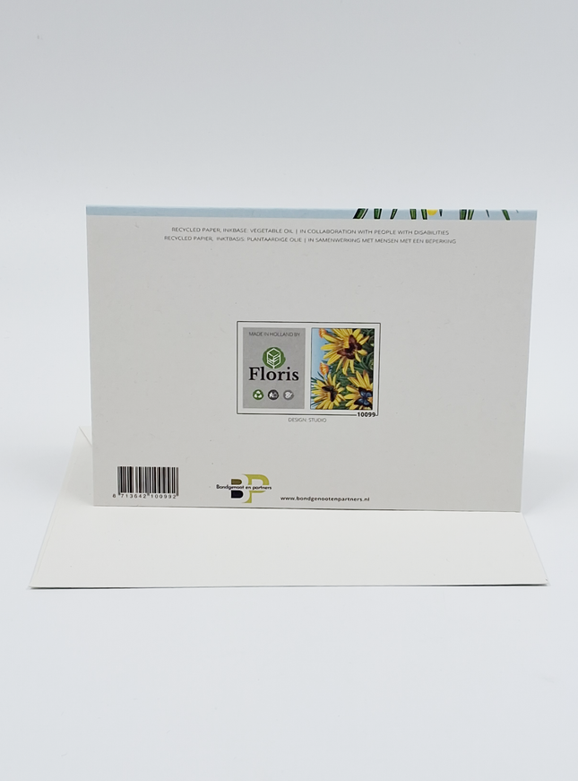 Wenskaart vlinders en gele bloemen (F10099)