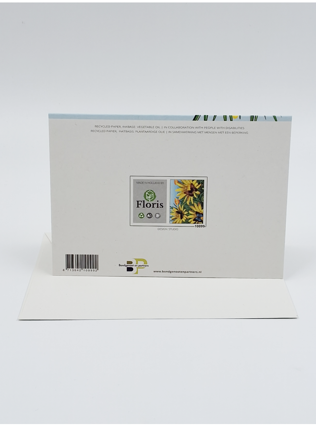 Wenskaart vlinders en gele bloemen (F10099)