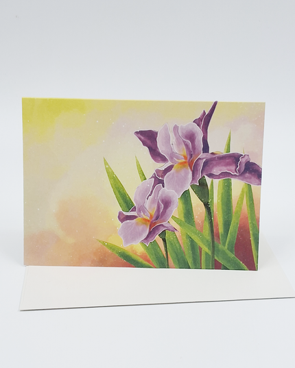 Greeting card purple irises (F11001)