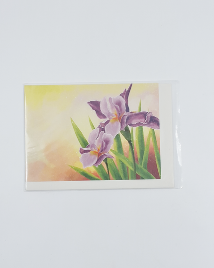 Greeting card purple irises (F11001)