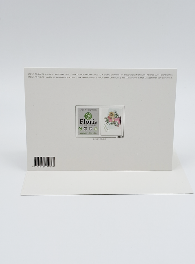 Wenskaart laars met bloemen (F11002)