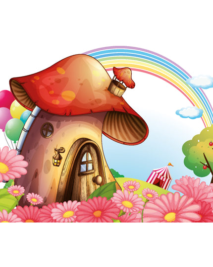 Greeting card mushroom and rainbow (F11003)