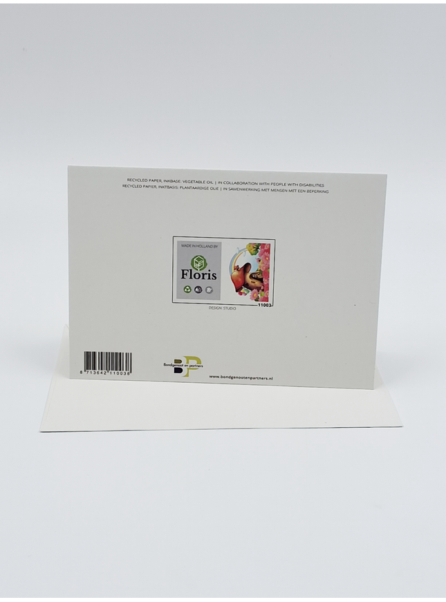 Carte de vœux champignon et arc-en-ciel