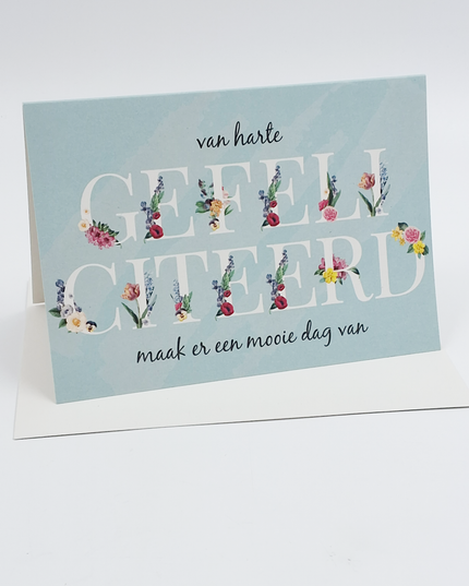 Greeting card congratulations in floral letters (F11006)
