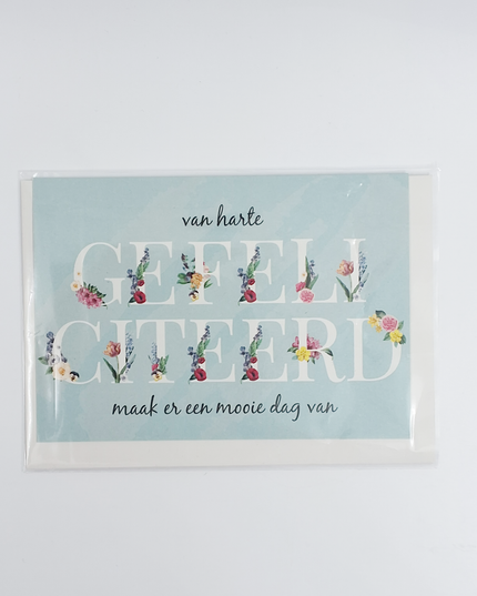Greeting card congratulations in floral letters (F11006)