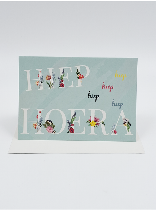 Carte de vœux « Hourra ! » en lettres florales