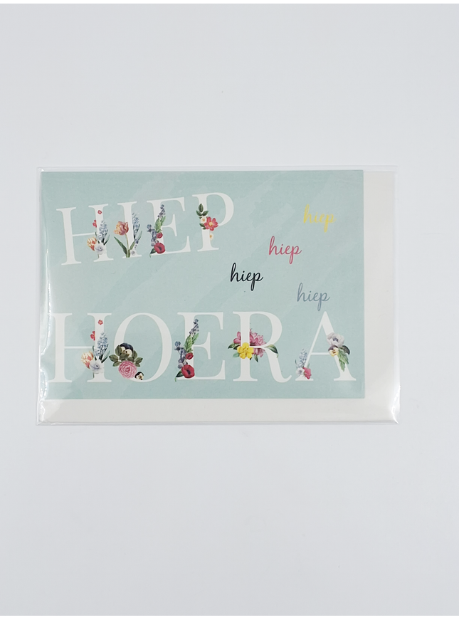 Carte de vœux « Hourra ! » en lettres florales