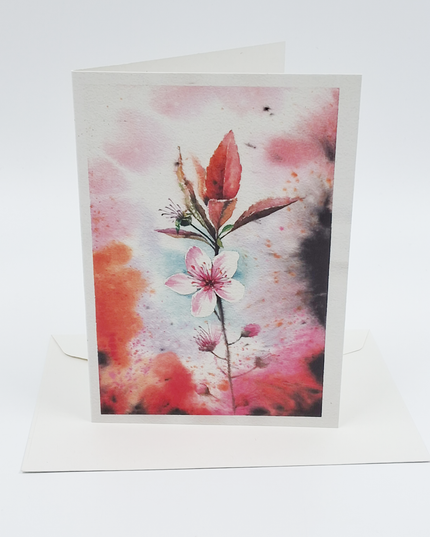 Wenskaart roze kersenbloesem (F11011)