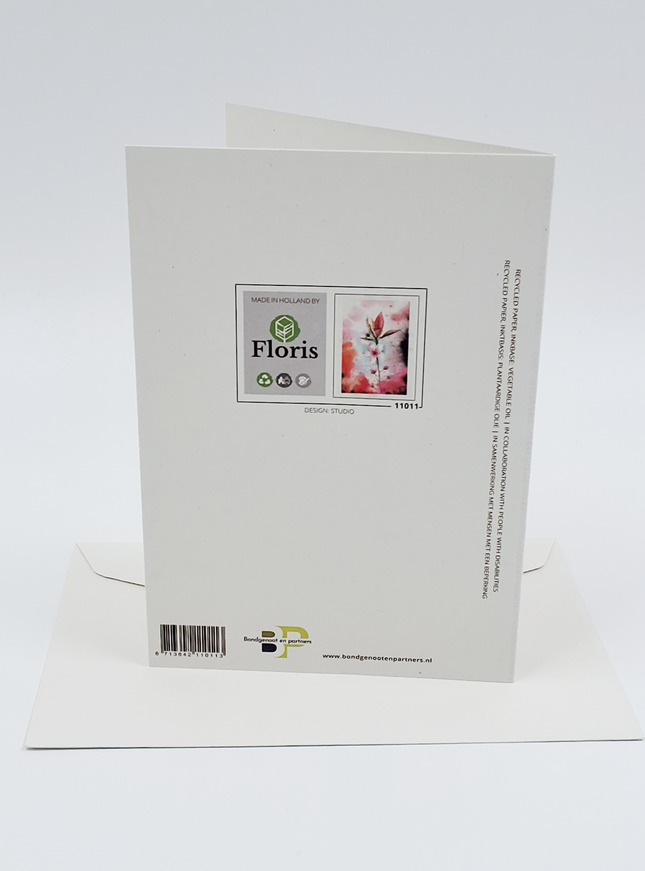 Wenskaart roze kersenbloesem (F11011)