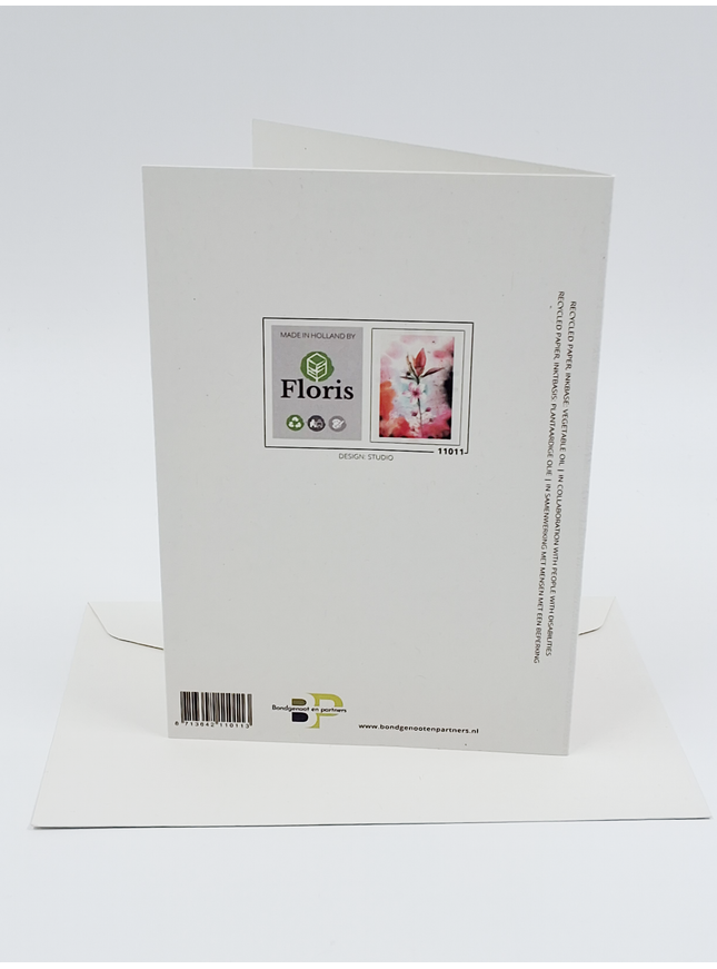 carte de vœux aux fleurs de cerisier roses
